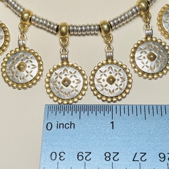 Lucky Brand Two-Toned Cutout Medallion Collar Necklace - Picture 8 of 10